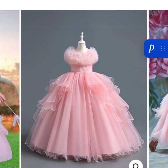 Girls Pink Wicked Costume Dress - Picture 2 of 4